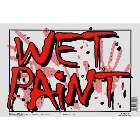 Hillman Wet Paint, Plastic, 8 in x 12 in 844682